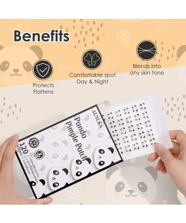 AUSLKA Panda Pimple Patches 120 Count - Hydrocolloid Spot Dots for Face Acne Absorbing Cover Patch - Blemishes and Pimple Stickers for Clear Skin - Pack of 1 - Buy Online on GoSupps.com