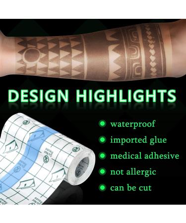 Spnico Waterproof Transparent Adhesive Bandage Tape | 5 Rolls | Shower Protector & Dressing Film for Tattoos | 5 Sizes - Buy Online on GoSupps.com