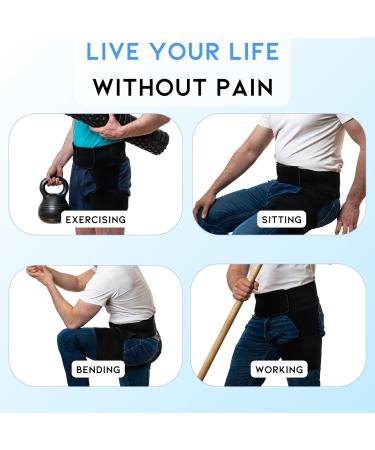 Ortho Wrap Hip & Groin Brace for Sciatica | Compression Sleeve for Hamstring Relief | Large Left Leg Support for Men & Women - Buy Online on GoSupps.com