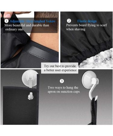 1DOT2 BART Waterproof Apron & Beard Stencil Gift for Men - Shaving Cloak & Hair Catcher - Black 109x79cm - Buy Online on GoSupps.com