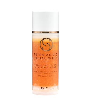 CIRCCELL Tetra Acidic Facial Cleanser: Perfect Your Skin with a Blend of Glycolic Malic Lactic and Salicylic Acids Infused with Nourishing Jojoba Oils