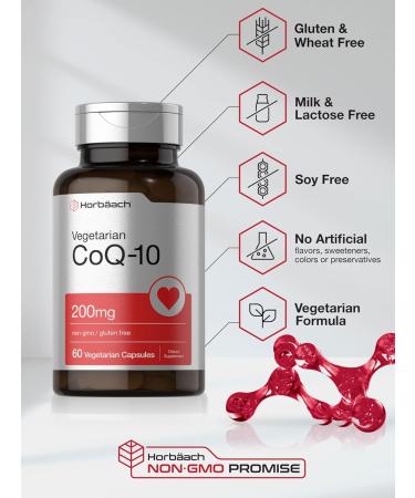 Horb ach CoQ10 200mg - 60 Vegetarian Capsules | Non-GMO Gluten Free Supplement for Heart Health - Buy Online on GoSupps.com
