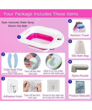 IRWPITW Electric Sitz Bath for Hemorrhoids & Postpartum Care - Collapsible Red Hip Bath Bowl with Sitz Bath Salts - Yoni Vagina Wash Basin - Buy Online on GoSupps.com