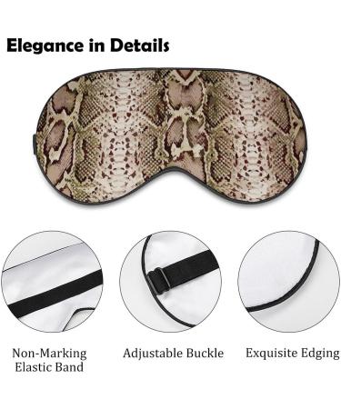 Snake Skin Python Pattern Sleep Mask Eye Cover for Sleeping Blindfold with Adjustable Strap Blocks Light Night Travel Nap for Men Women - Buy Online on GoSupps.com