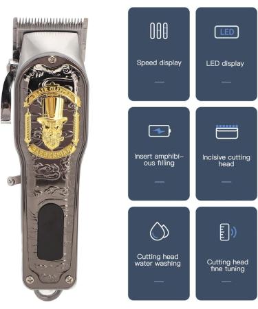 Qukaim Hair Clippers Trimmer Electric Hair Trimmer Barber Shop Kit Retro Hair Clippers with Digital Display Razor - Buy Online on GoSupps.com
