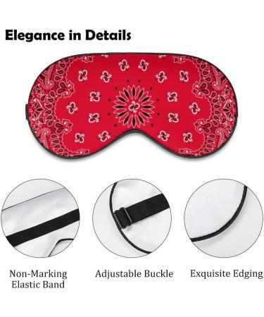 Red Paisley Sleep Mask for Women - Adjustable Eye Shades Cover with Elastic Strap for Comfortable Sleep - Buy Online on GoSupps.com