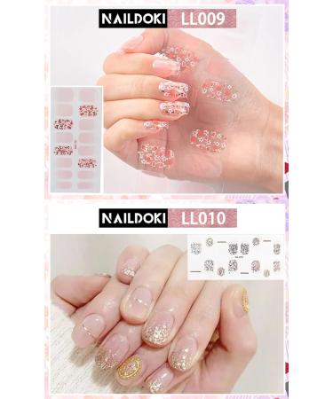 NAILDOKI Nail Stickers 12Sheets x 16 Pieces Full Wraps Nail Polish Strips Self-Adhesive Gel Nail Art Decals for Women Girls A2-04 - Buy Online on GoSupps.com