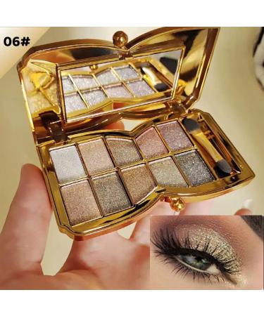 10 Color Glitter Eyeshadow Palette - Highly Pigmented, Long Lasting, Waterproof - Professional Nude Makeup Set for Women - Buy Online on GoSupps.com