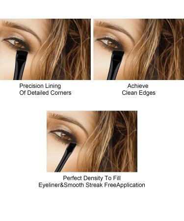 3pcs Eyeliner Brush Kit - Flat & Fine Angled Brushes for Eyeliner and Brow Makeup - Buy Online on GoSupps.com