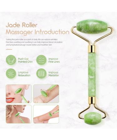 Natural Jade Roller for Face and Eyes - Noiseless Facial Massage Tool - Buy Online on GoSupps.com