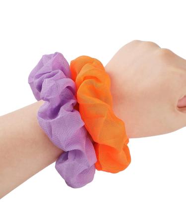 80s Neon Hair Scrunchy Set - 24 Pieces Neon Hair Accessories for Women - Perfect for Halloween & Birthday Parties - Multicolor - Buy Online on GoSupps.com