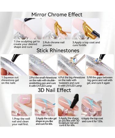 Nail Glue Gel | Rhinestone Press-on Nail Glue - Gel UV Light Gel Nail Glue for Fixing Broken Nails Rhinestones Rhinestone Holder - Buy Online on GoSupps.com