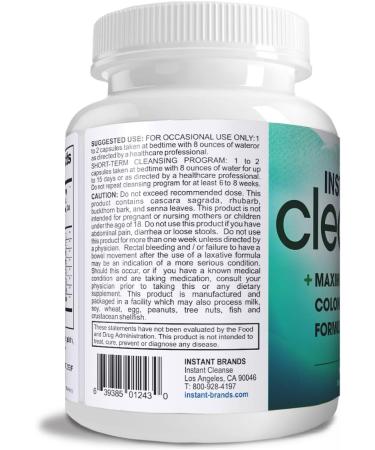 Instant Cleanse - Triple Strength Activated Colon Cleanse for Optimal Colon Health - Buy Online on GoSupps.com
