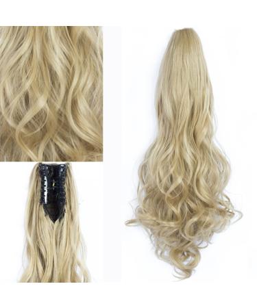 Hair Scrunchies Hair Bun 24 Inch Large Wavy Long Hair Synthetic Fiber Wig Fluffy Natural Claw Clips Women Ponytail Extensions Hair Wig Bun Women Hair Bun (Color : 24)