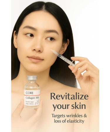 FEEL MATRIGEN Collagen 100 Ampoule Skin Elasticity & Anti-Aging Serum for Fine Lines and Wrinkles 30mL + Needleless Syringe - Buy Online on GoSupps.com