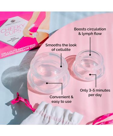 Cheeky Cups Cellulite Suction Cup Set - Anti Cellulite Massage Kit for Skin Firming and Lymphatic Drainage - 2 Silicone Cups for Legs, Buttocks, Thighs - Buy Online on GoSupps.com