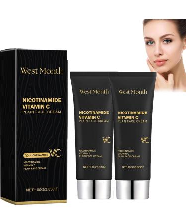 oihgerg 2Pcs Niacinamide Vitamin C Black Tube Skin Cream Five Vitamin C Simple Face Cream Multifunctional Smooth Moisturizing Niacinamide Makeup Cream