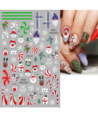 JMEOWIO 10 Sheets Christmas Nail Art Stickers Decals Self-Adhesive Snowflake Winter Holiday Cute Nail Supplies Nail Art Design Decoration Accessories - Buy Online on GoSupps.com