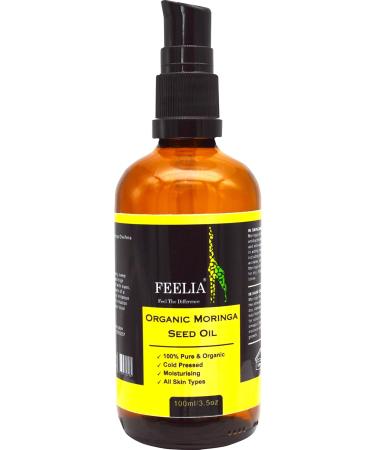 Feelia - Organic Moringa Oil - Cold Pressed Moisturizing Rich in Vitamins & Nutrients High in Vitamin C Great for Skincare 100% Pure & Organic - 100ml - Buy Online on GoSupps.com