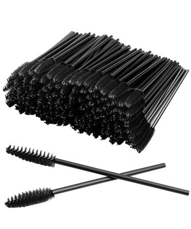 YIAGUN 50pcs Rose disposable mascara brush eye black stick eyebrow castor oil brush makeup tool (black)