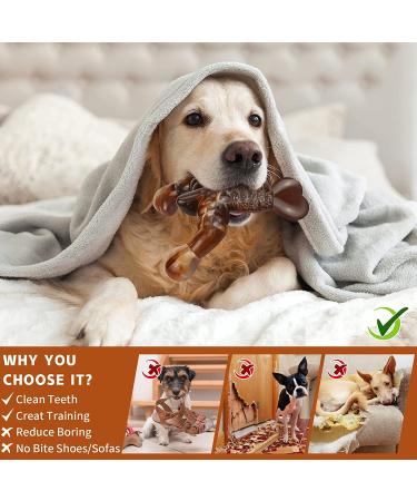 MOXIKIA Tough Dog Bone Chew Toy - Indestructible & Real Bacon Flavored - For Aggressive Chewers - Durable Toy for Medium/Large Breed Dogs - Buy Online on GoSupps.com