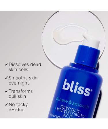 Bliss Vitamin C Bright Idea + Glycolic Acid Renew & Smooth Day and Night Serum Duo | Anti-Aging and Brightening Face Serums Duo for Bright Smooth & Firm Skin | Vegan Clean & Cruelty-Free | 2x1 Fl Oz - Buy Online on GoSupps.com