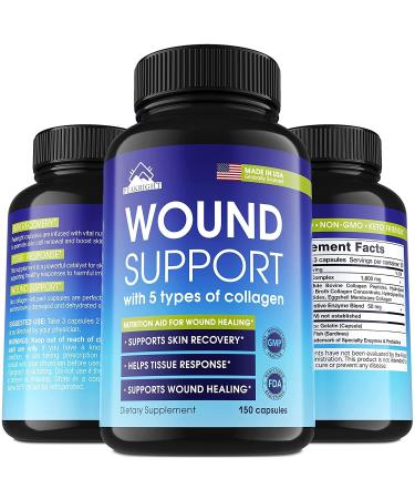 Wound Healing Natural Scar Pills - Made in USA - Scar Reduction, Surgery Recovery & Wound Support -Reduce Scarring and Lessen Bruisings & Swelling - Recover Faster from Plastic Surgery, Breast Surgery