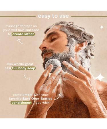 Detox Solid Shampoo Bar for Men | 3-in-1 Hair Beard & Body Wash | Flaky Scalp Dandruff Control | Natural Vegan | Plastic Free | Waterless Zero Waste - 2.8oz - Buy Online on GoSupps.com