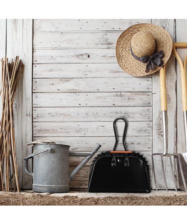Lizusidtsy 2Pack 12 Inch Black Metal Dustpan Dust Pan Dustpan for Indoor Outdoor Fireplace Industrial Commercial Use - Buy Online on GoSupps.com