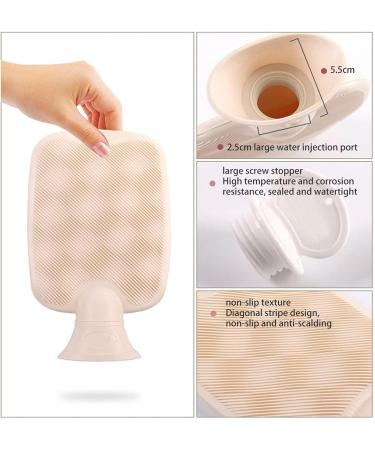 2PC Fluffy Hot Water Bottles - 1L Cozy Bed Bottle for Neck Shoulder Back & Stomach - Gray | Perfect for Adults & Kids | International Shipping Available - Buy Online on GoSupps.com