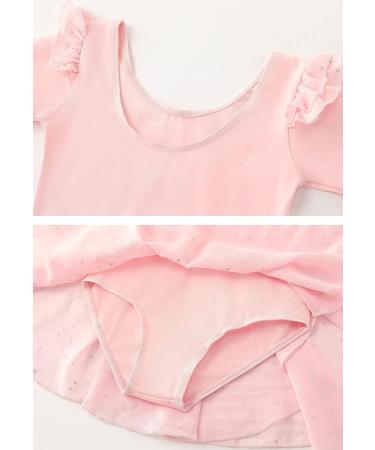 Danswan Toddler Girls Ballet Leotard with Glitter Skirt - Ballet Pink, A3 (Long Sleeve) 4-5T - Buy Online on GoSupps.com