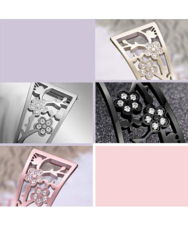 Mtozon Stainless Steel Bracelet for fitbit Sense/Versa 3 - Women's Rose Gold Bling Wristband - Buy Online on GoSupps.com