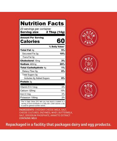 Judees Yellow Cheddar Cheese Powder 11.25oz - Non-GMO, rBST Hormone-Free, Gluten-Free, Nut-Free - Made in USA - Great for Sauces, Soups, Dips - 11.25oz - Buy Online on GoSupps.com