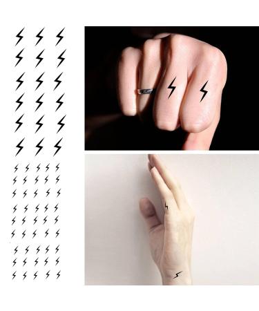 Tattoonova Temporary Tattoo Set for Men - 6 Lightning Designs, Body & Face Sleeves, Party Favors - Fake Thunder Tattoos - Buy Online on GoSupps.com