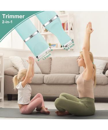 Rechargeable Electric Bikini Trimmer & Pubic Hair Shaver | IP7X Waterproof | Mint Green - Buy Online on GoSupps.com