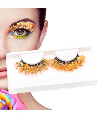 Glitter Lashes Glitter Cluster Lashes Festival Decoration Fake Eyelashes Lashes with Glitter Sparkly Long Dense Color Eyelashes Sparkly 3D Colored Lashes with Sequins - Buy Online on GoSupps.com