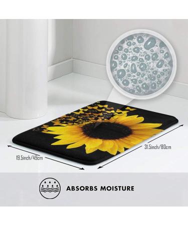 Vanani Sunflower Floral Butterflies Art Flannel Non-Slip Carpet Easy To Take Care Of Moderate Thickness Suitable For Front Door Garage Door Back Door Bedroom And Kitchen. White One Size - Buy Online on GoSupps.com