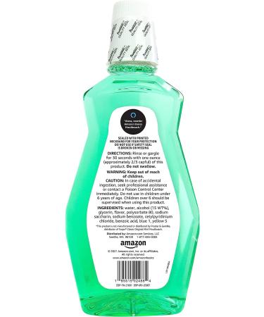 Amazon Basics Mint Mouthwash 1 Liter 4-Pack - Fresh Mint Flavor - 33.8 Fl Oz x 4 - Formerly Solimo - Buy Online on GoSupps.com