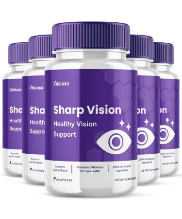 (5 Pack) Sharp Vision Eye Supplement Sharpe Vision Capsules for Advanced Healthy Eyesight Retina Support Formula SharpVision Pills Clear Eyes Sharper Vision Improvement Vitamins Formula (300 Ct)