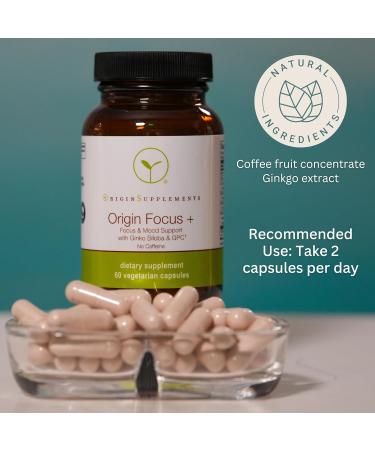 Origin Supplements Origin Focus + | Focus and Mood Support with Ginkgo Biloba & GPC | Dietary Supplement | 60 Vegetarian Capsules - Buy Online on GoSupps.com