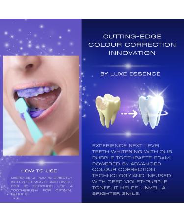 Purple Brilliance Colour Corrector 45ml | Premium Purple Toothpaste Foam Whitening Treatment | Advanced Whitening Toothpaste | Dazzling Mint Flavour for Teeth Whitening and Stain Removal | Purple Whitening Toothpaste for a Brighter Smile - Buy Online on GoSupps.com