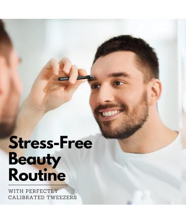 Remboh Slant Tweezers - Stainless Steel Professional Eyebrow Tweezers (Black, Pack of 2) - Buy Online on GoSupps.com