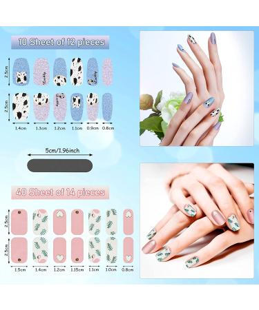 Cute Style Nail Polish Strips - 680 Pieces Full Wraps Nail Stickers for DIY Nail Decoration | Self-Adhesive Decals with Nail Files for Women & Girls - Buy Online on GoSupps.com