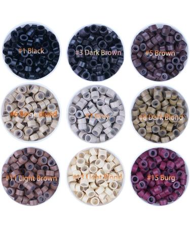 KOCONI 1000Pcs 5.0mm Silicone Lined Micro Rings Beads for Pre Bonded Hair Extensions - #13 Light Blond - Buy Online on GoSupps.com