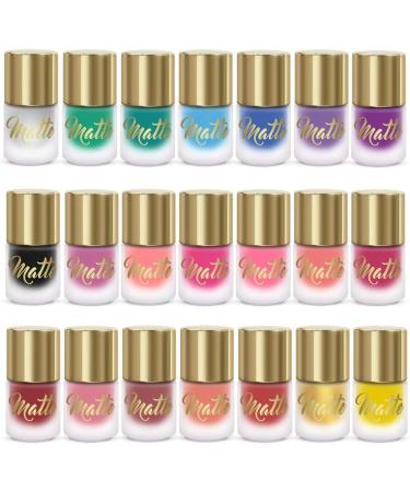 Set of 21 Matte Nail Polishes & 6 Glitter Shine Colours Display Box New - Buy Online on GoSupps.com