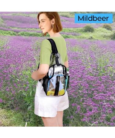 Mildbeer Small Clear Sling Bag - Stadium Approved Transparent Bag for Concerts, Festivals, Sports Games & Work - Black - Buy Online on GoSupps.com