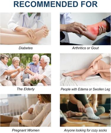 Panfurco Diabetic Socks for Men & Women - 3-Pack, Soft Cotton Anti-Sweat, No Binding, White 10-13 - Buy Online on GoSupps.com