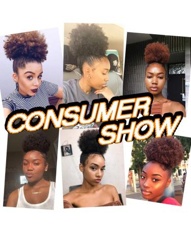 Kinky Curly Afro Puff Drawstring Ponytail for Black Women - 6 Inch (Pack of 1) 1B - Buy Online on GoSupps.com