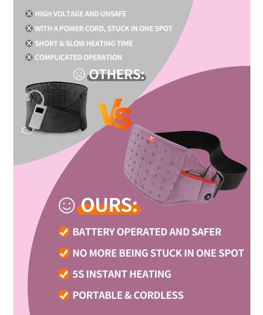 Vofuoti Cordless Heating Pad - Portable Heated Pad with 3 Heat Settings for Back & Abdomen - Ideal for Men & Women - Purple - International Shipping Available - Buy Online on GoSupps.com