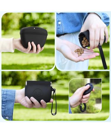WALLFID Silicone Dog Treat Pouch with Magnetic Buckle & Waist Clip - Includes Training Clicker, Auto Closure, Easy to Clean & Odorless - Buy Online on GoSupps.com